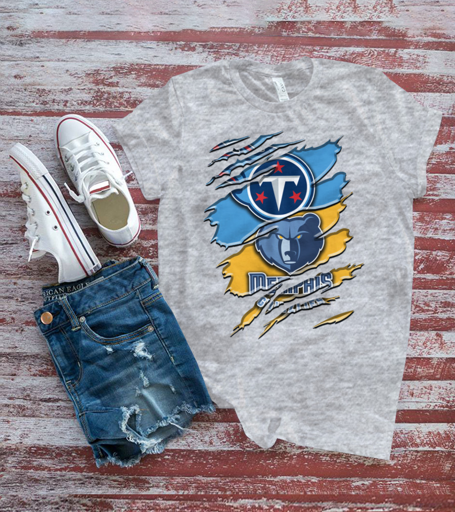 Tennessee Titans Memphis Grizzlies Logo Mashup Rah 128 T-Shirt