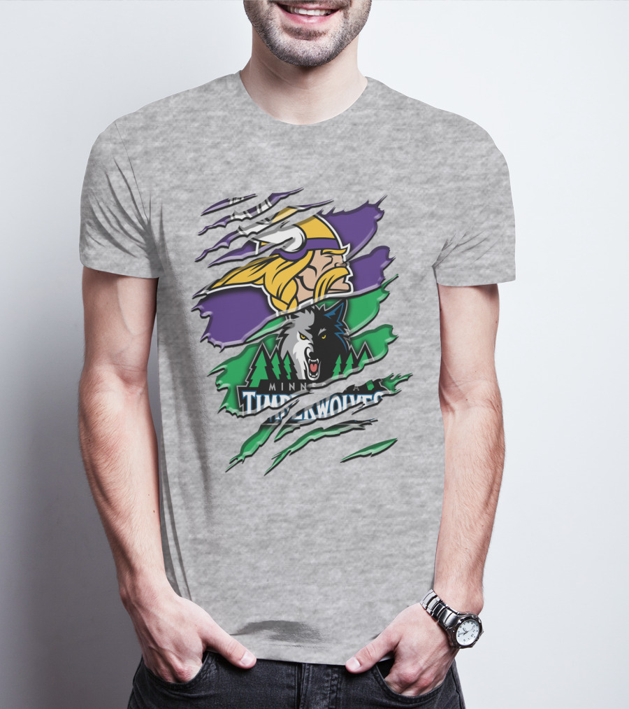 Minnesota Vikings Timberwolves Rah 134 Collaboration T-Shirt