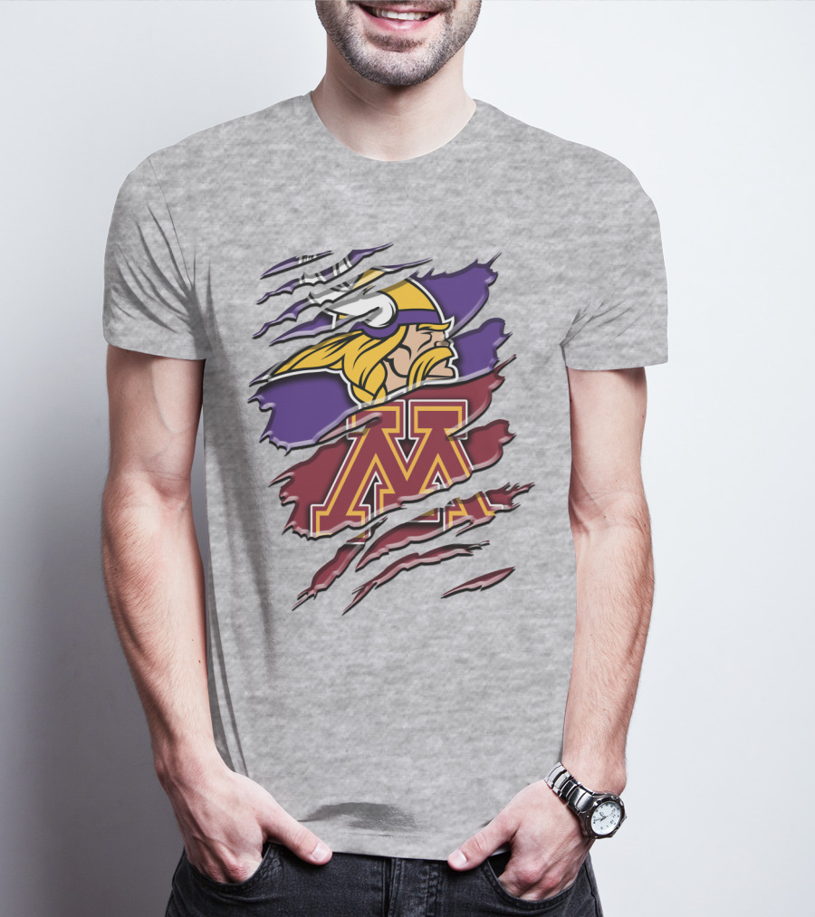 Minnesota Vikings And Golden Gophers Claw Marks Rah 133 T-Shirt