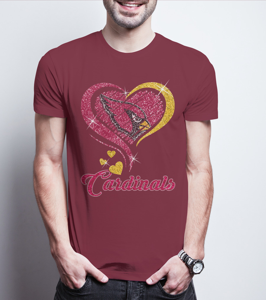 Cardinals Heart Glitter T-Shirt