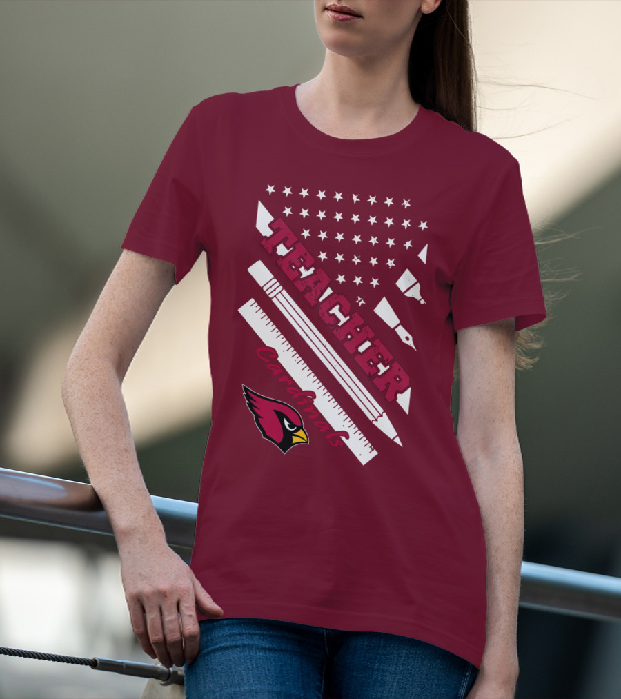 Arizona Cardinals Teacher Stars And Tools T-Shirt