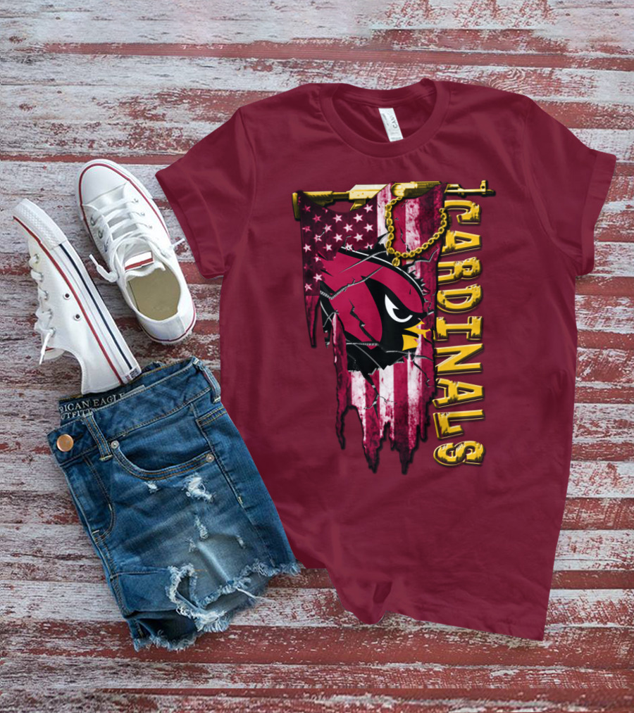 Cardinals Usa Flag And Chain T-Shirt