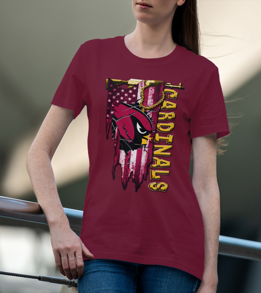 Cardinals Usa Flag And Chain T-Shirt