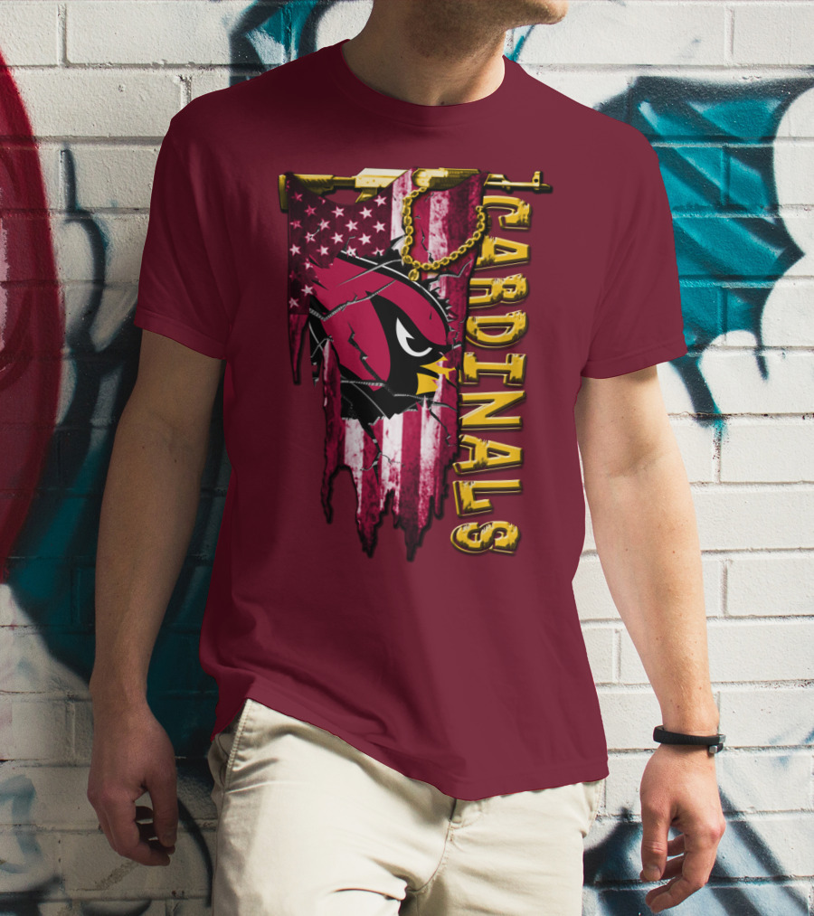 Cardinals Usa Flag And Chain T-Shirt