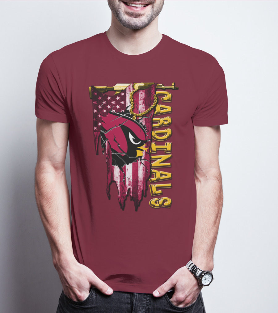 Cardinals Usa Flag And Chain T-Shirt