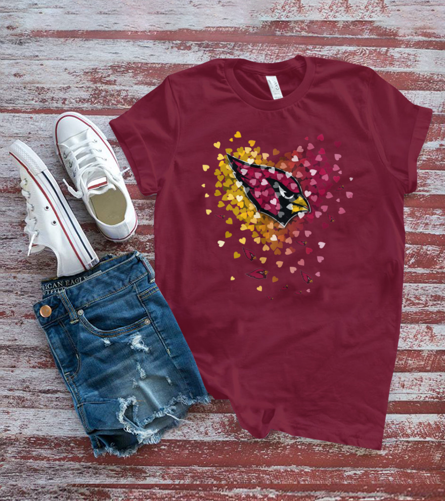 Arizona Cardinals Heart Symbol Burst T-Shirt
