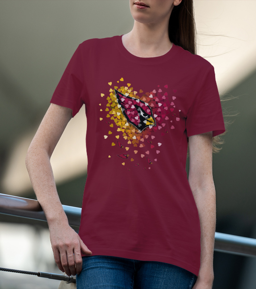 Arizona Cardinals Heart Symbol Burst T-Shirt