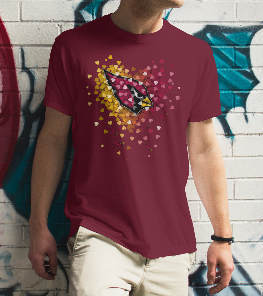 Arizona Cardinals Heart Symbol Burst T-Shirt