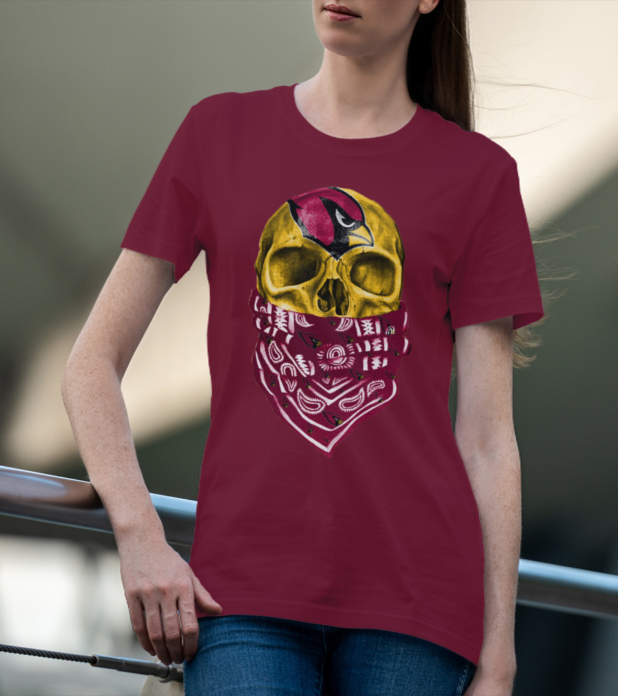 Arizona Cardinals Skull Bandana Red T-Shirt