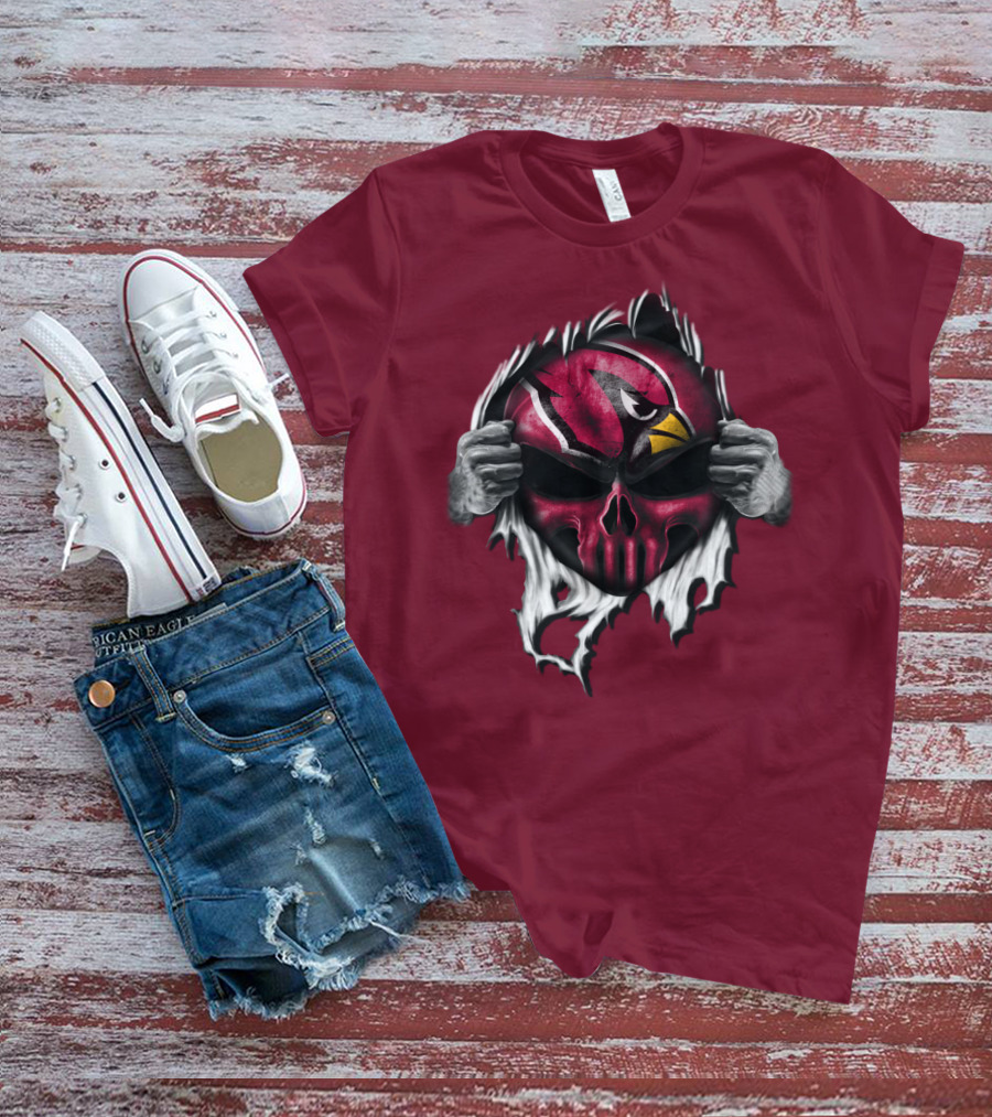 Arizona Cardinals Skull Logo T-Shirt
