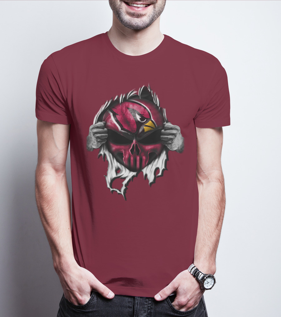 Arizona Cardinals Skull Logo T-Shirt