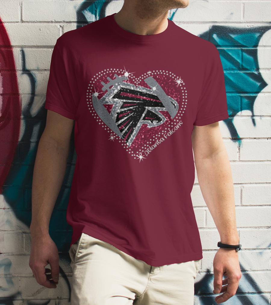 Atlanta Falcons Sparkling Heart T-Shirt