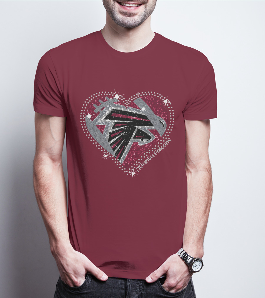 Atlanta Falcons Sparkling Heart T-Shirt