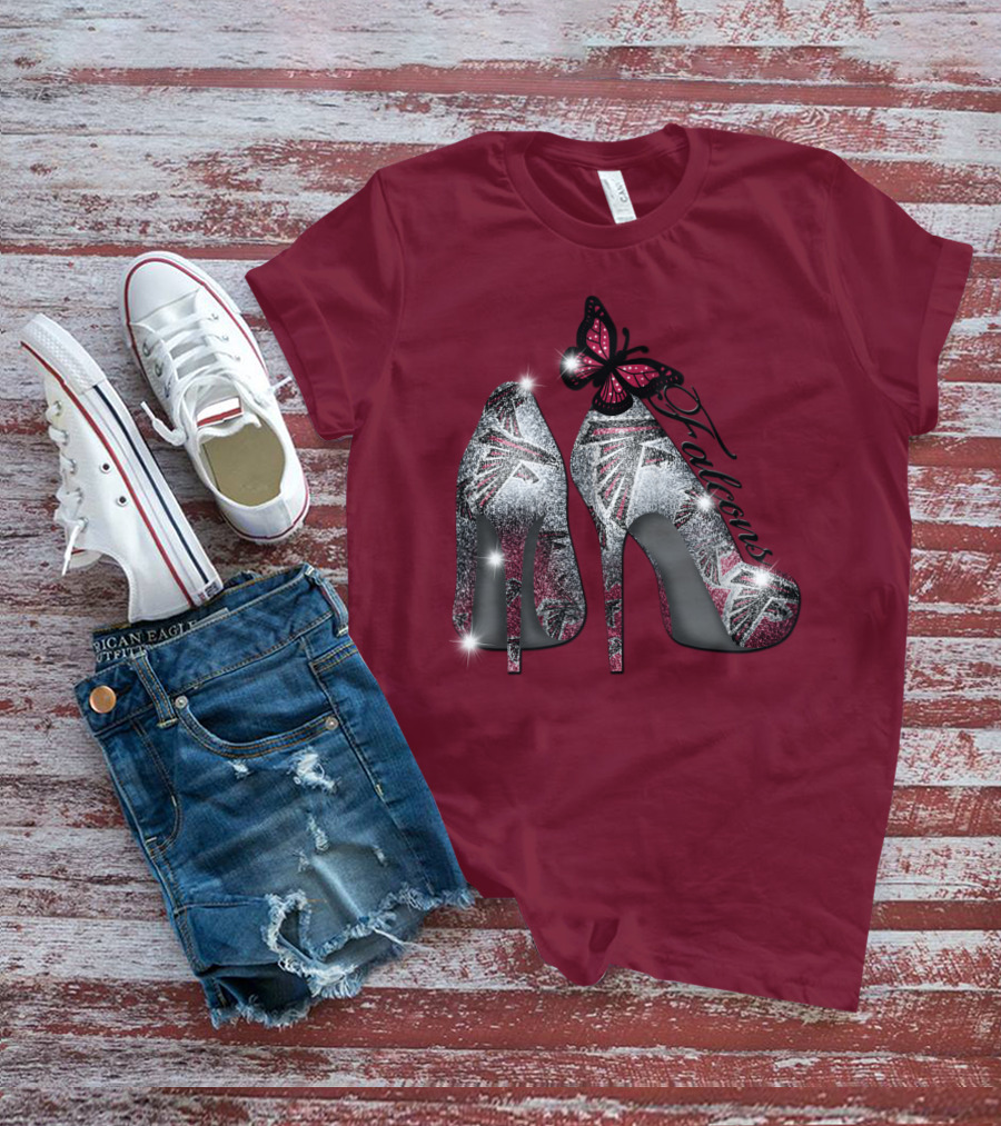 Atlanta Falcons High Heels With Butterfly T-Shirt