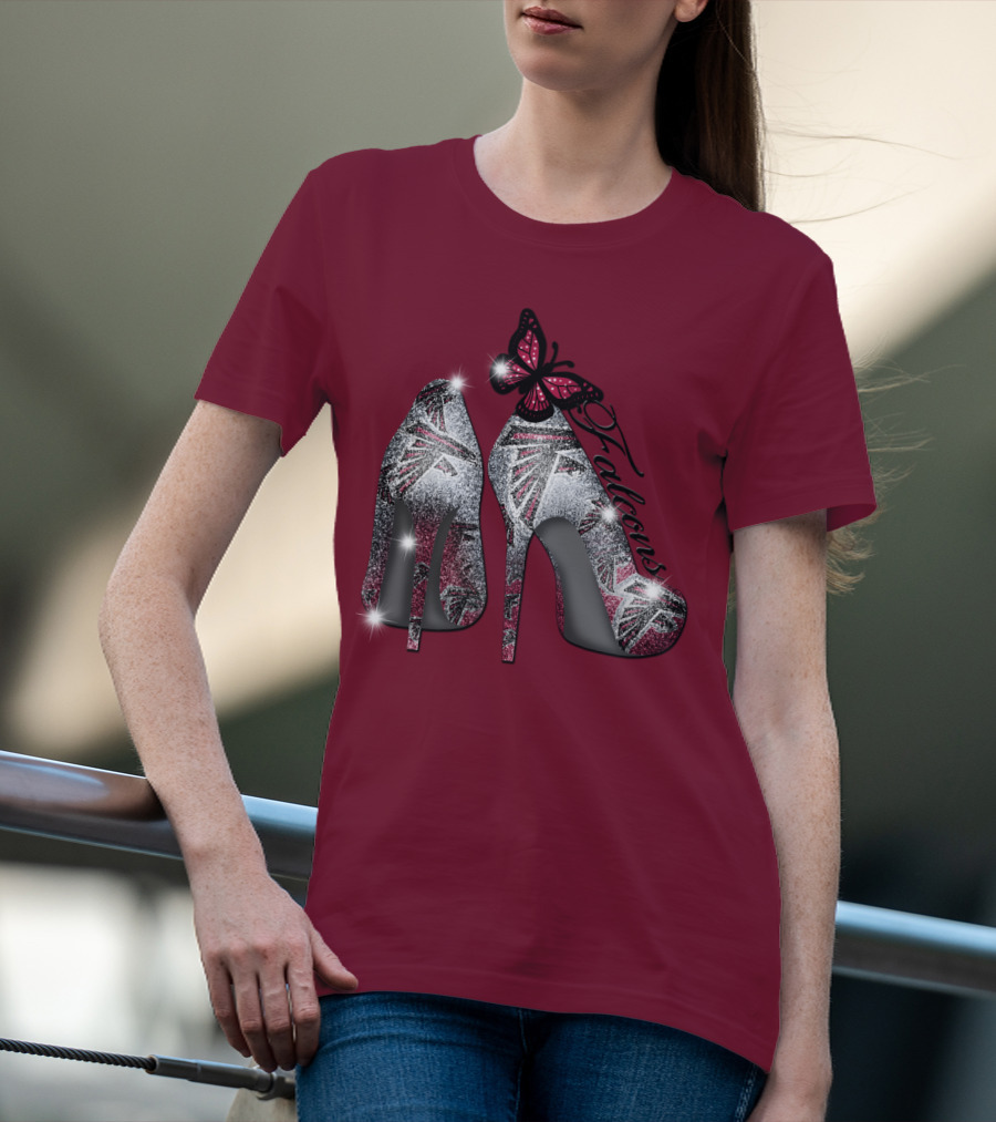 Atlanta Falcons High Heels With Butterfly T-Shirt