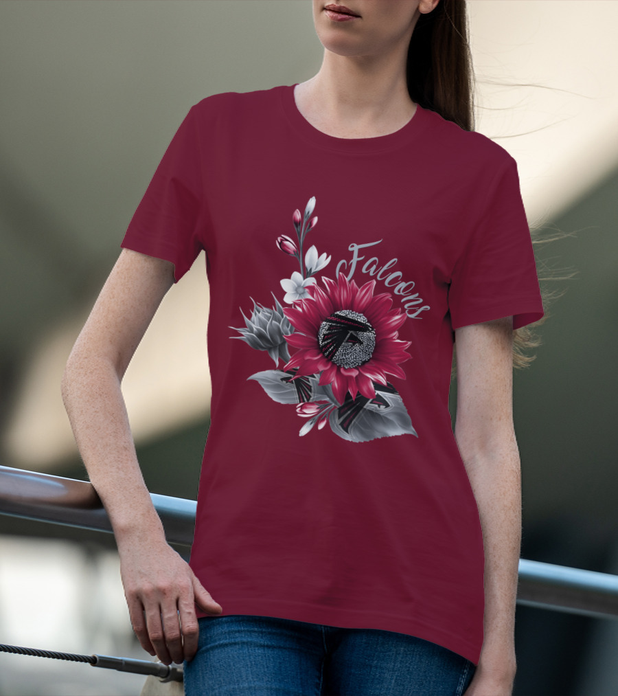 Falcons Floral Atlanta Falcons Logo Blossom T-Shirt