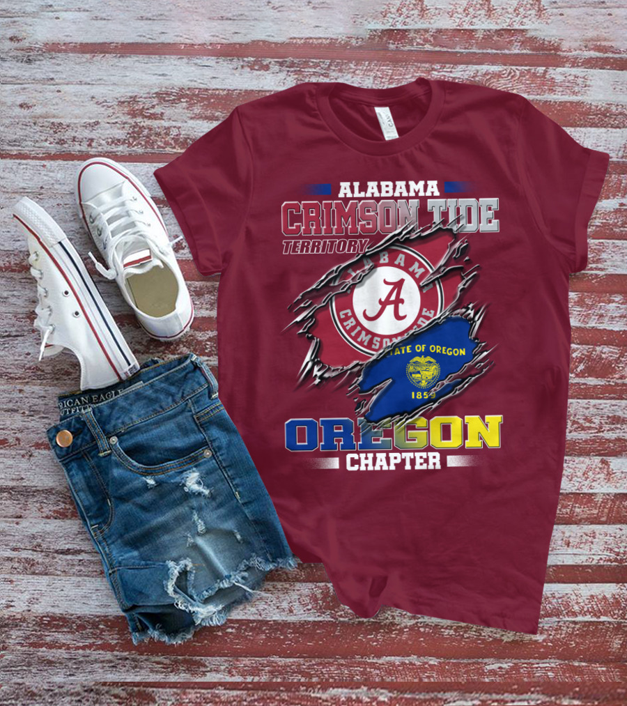 Alabama Crimson Tide Territory Oregon Chapter State Of Oregon 1859 T-Shirt