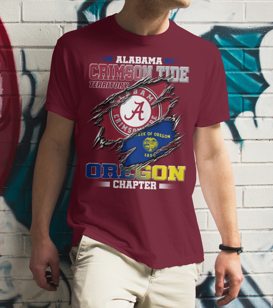 Alabama Crimson Tide Territory Oregon Chapter State Of Oregon 1859 T-Shirt