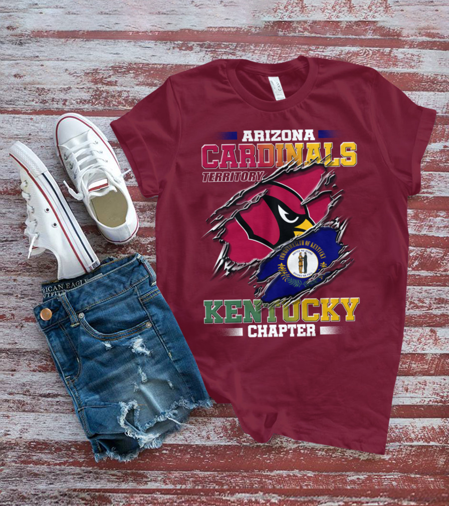 Arizona Cardinals Territory Kentucky Chapter Commonwealth Of Kentucky Flag T-Shirt