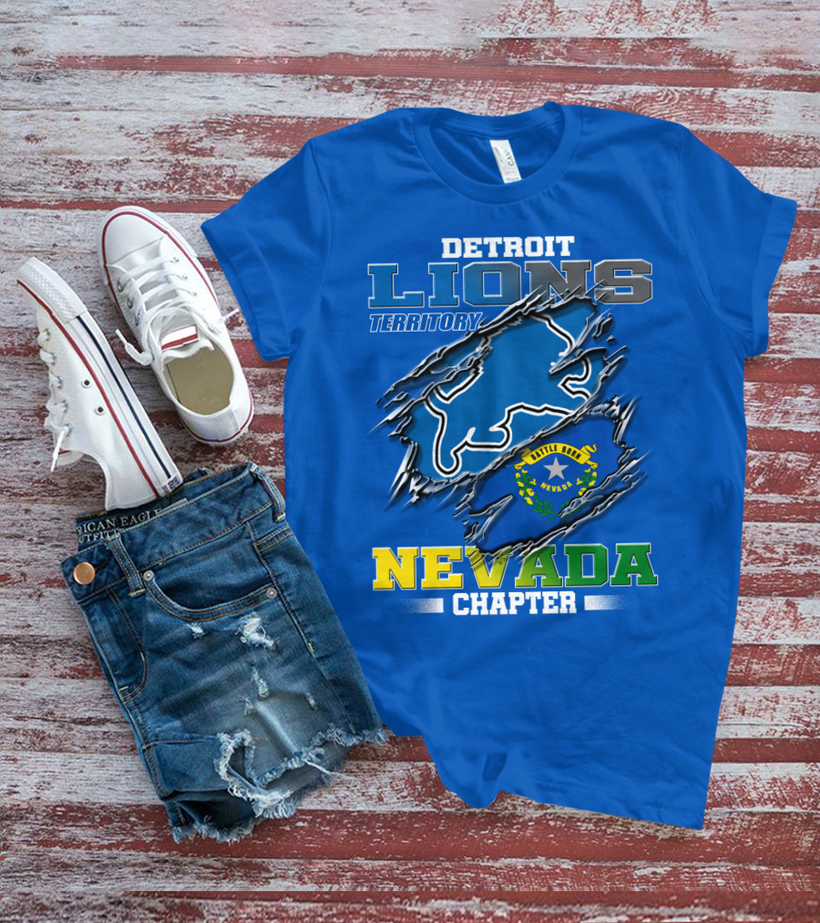 DETROIT LIONS TERRITORY NEVADA CHAPTER BATTLE BORN T-Shirt