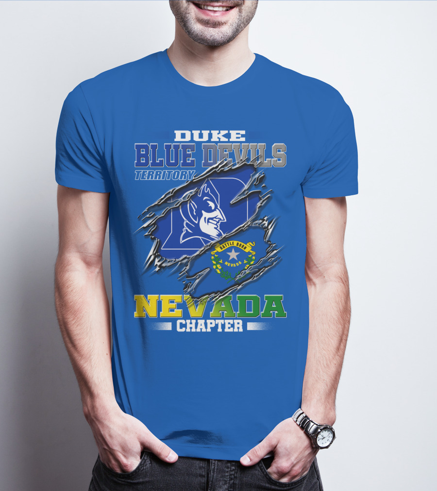 DUKE BLUE DEVILS TERRITORY NEVADA CHAPTER BATTLE BORN NEVADA T-Shirt