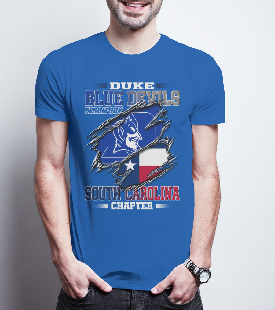 Duke Blue Devils Territory South Carolina Chapter Texas Flag T-Shirt