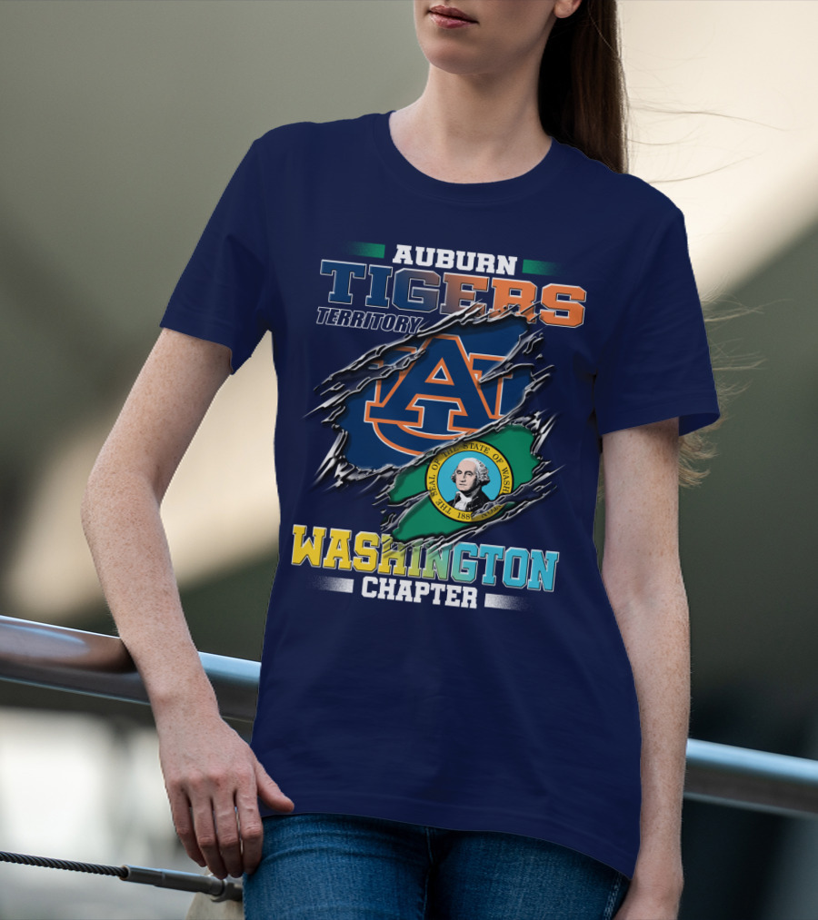 Auburn Tigers Territory Washington Chapter Seal Of Washington T-Shirt