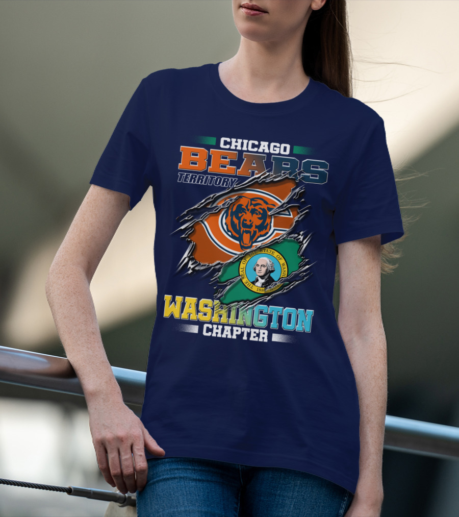 Chicago Bears Territory Washington Chapter State Flag T-Shirt