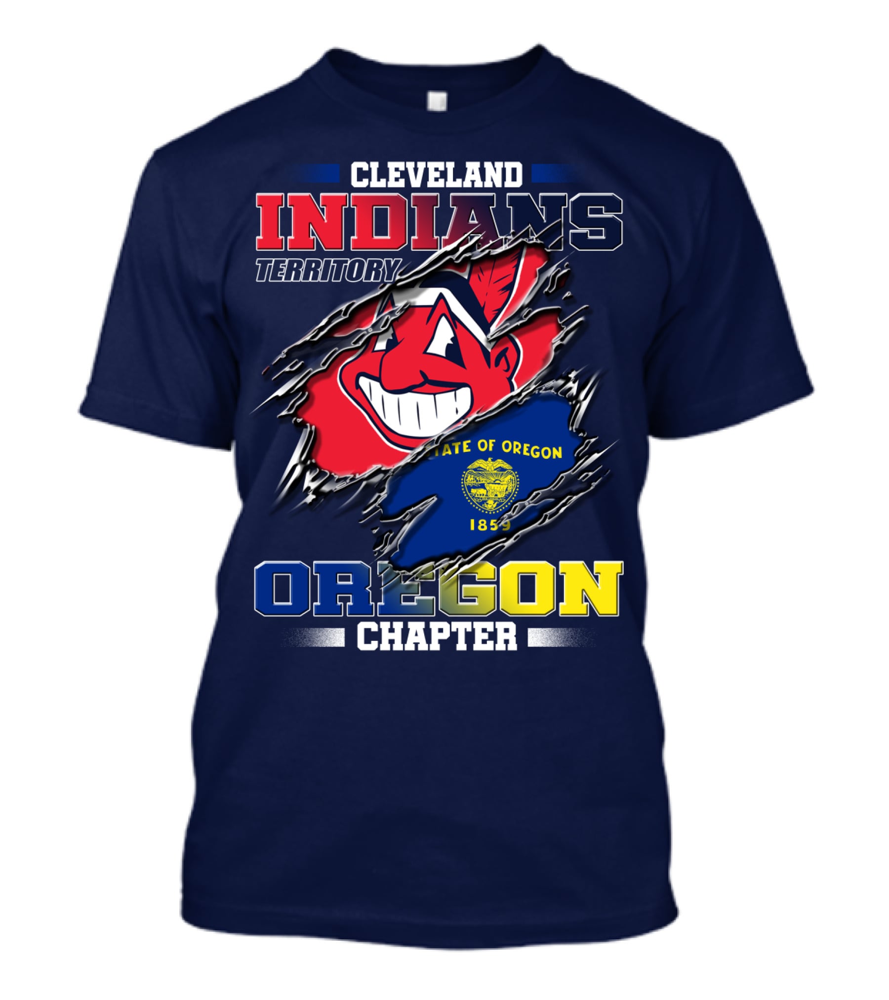 Cleveland Indians Territory Oregon Chapter State Of Oregon 1859 T-Shirt