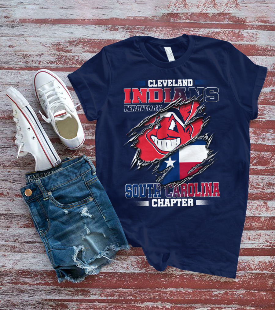 Cleveland Indians Territory South Carolina Chapter Texas Flag T-Shirt