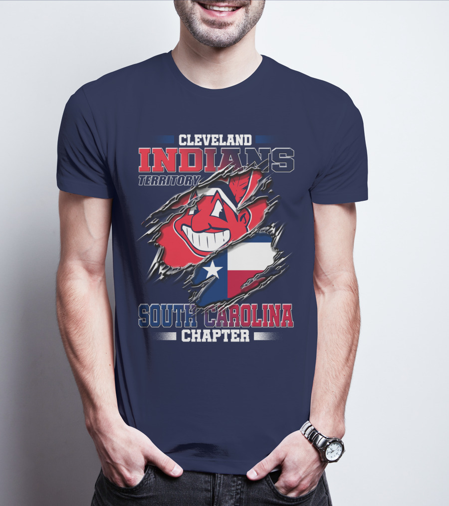 Cleveland Indians Territory South Carolina Chapter Texas Flag T-Shirt