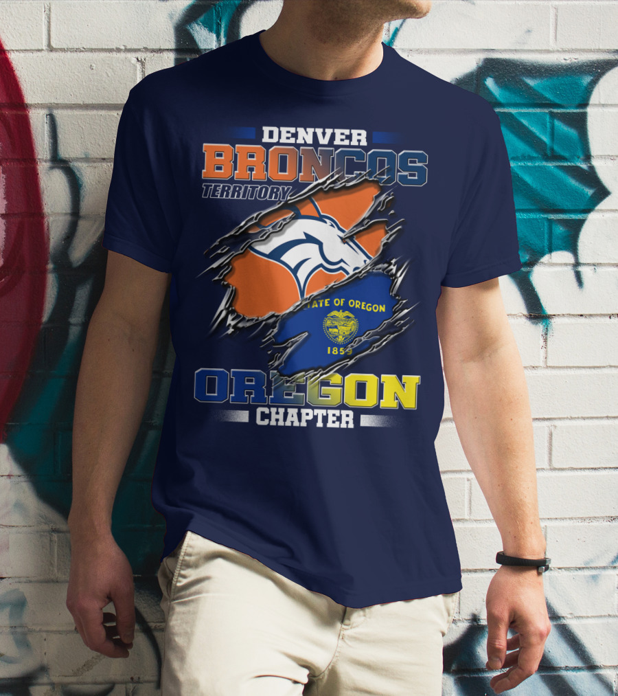 Denver Broncos Territory Oregon Chapter State Of Oregon 1859 T-Shirt