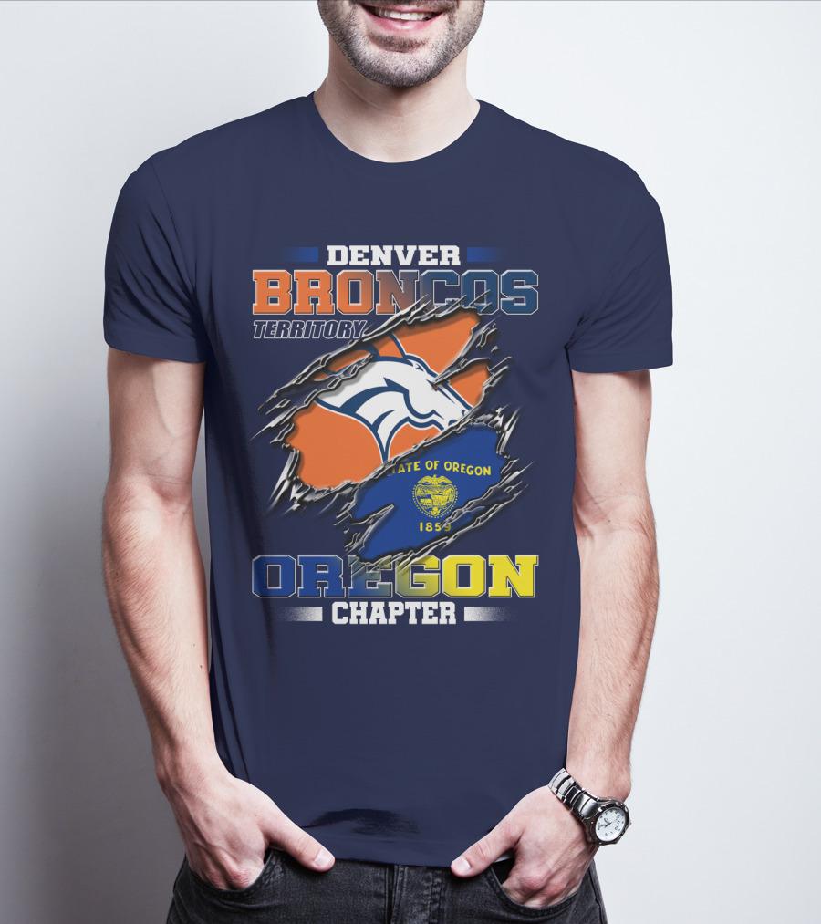 Denver Broncos Territory Oregon Chapter State Of Oregon 1859 T-Shirt