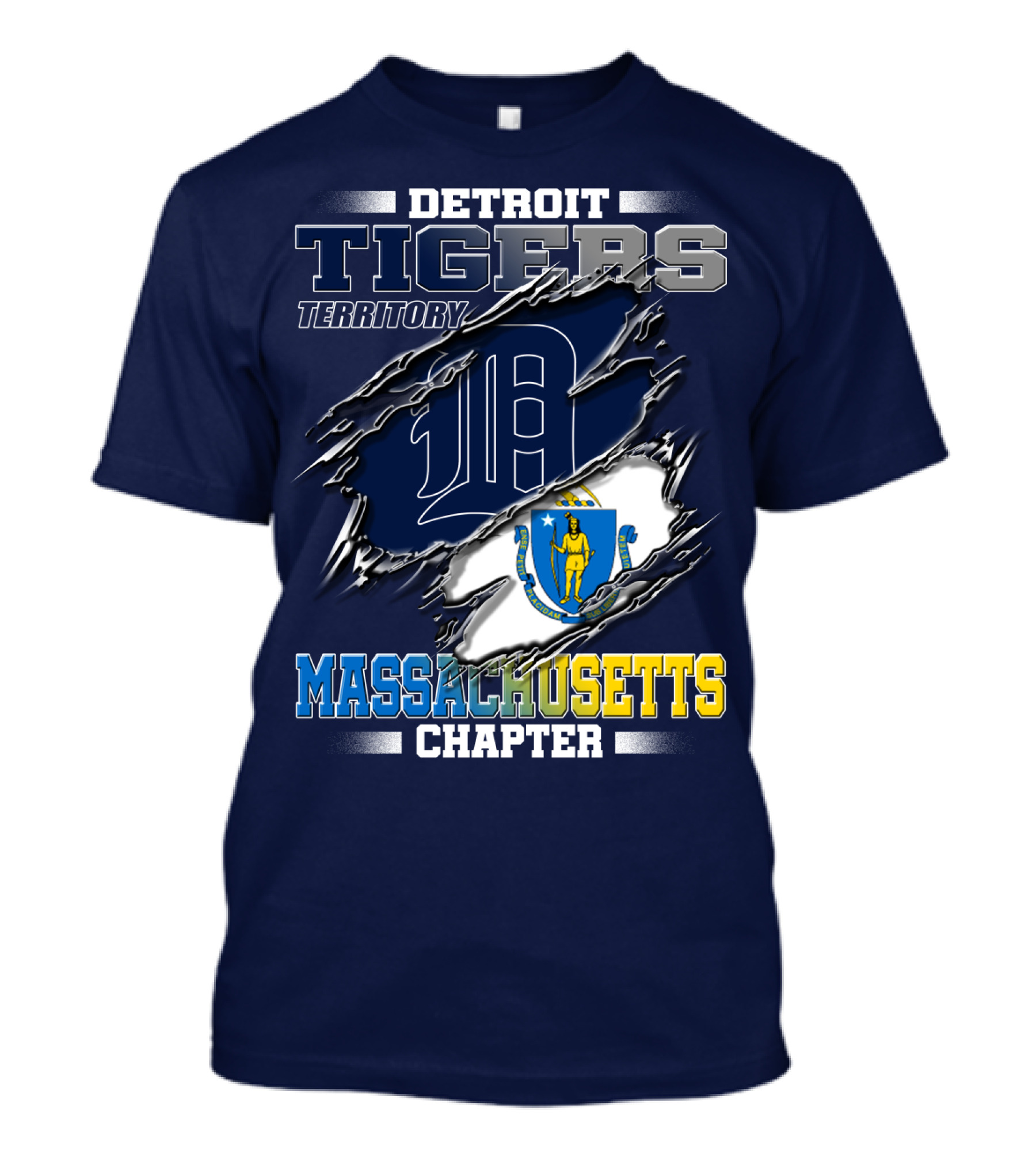 Detroit Tigers Territory Massachusetts Chapter T-Shirt