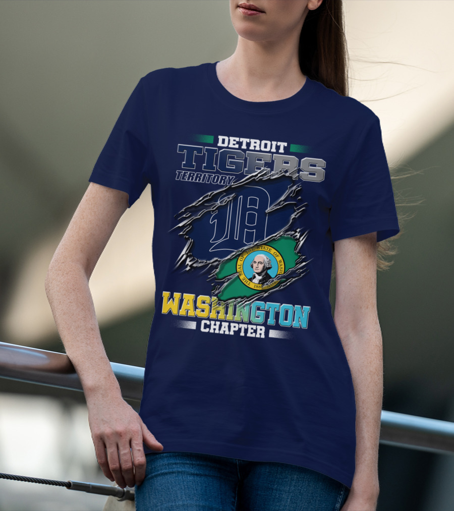 Detroit Tigers Territory Washington Chapter State Seal T-Shirt