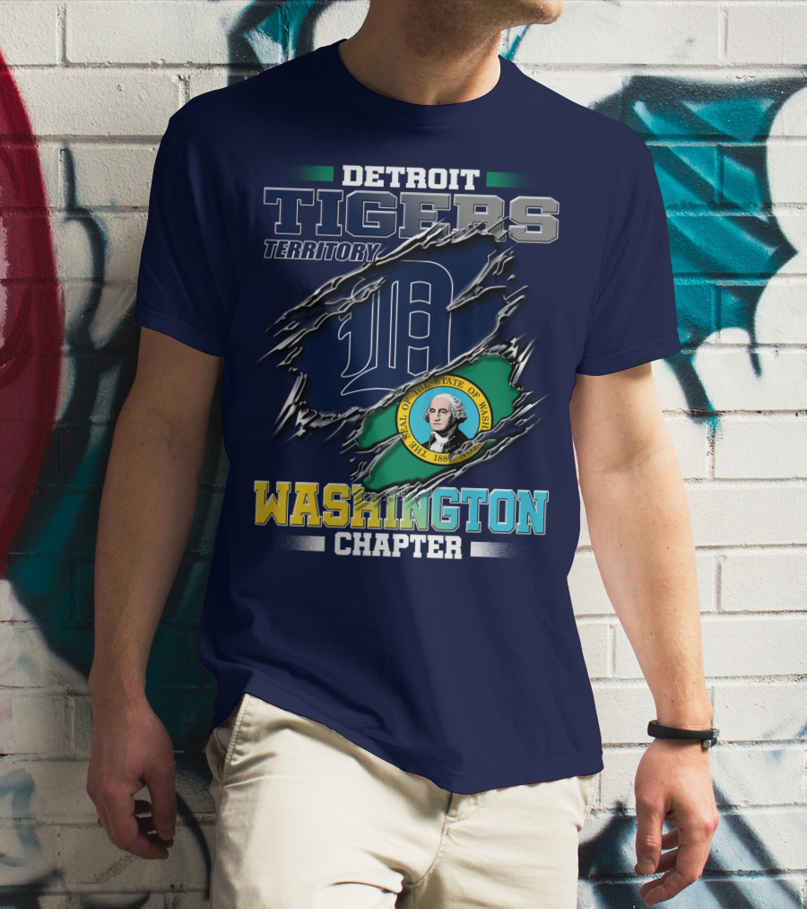 Detroit Tigers Territory Washington Chapter State Seal T-Shirt