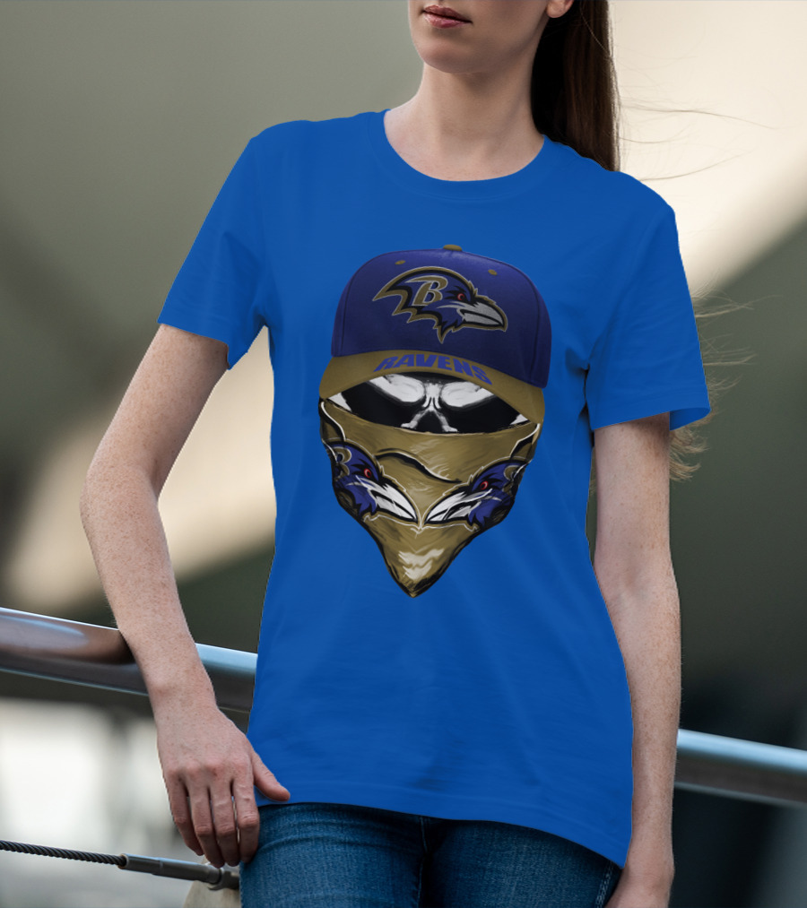 Baltimore Ravens Ravens Bandana And Logo Hat Combo T-Shirt