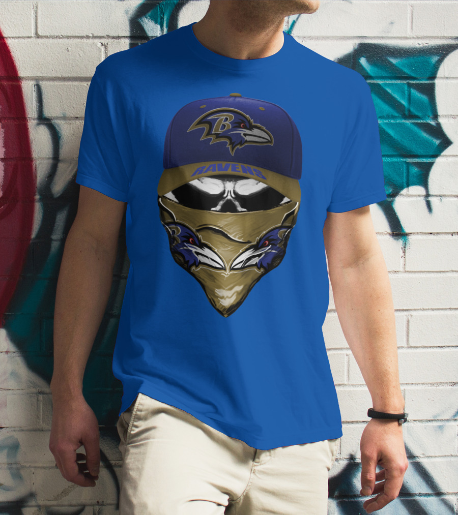 Baltimore Ravens Ravens Bandana And Logo Hat Combo T-Shirt