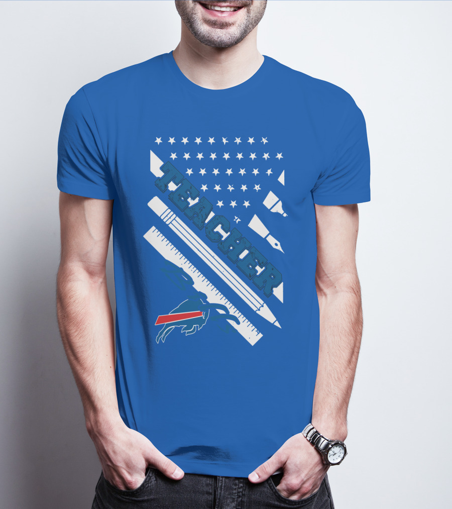 Usa Flag Teacher Buffalo Bills T-Shirt