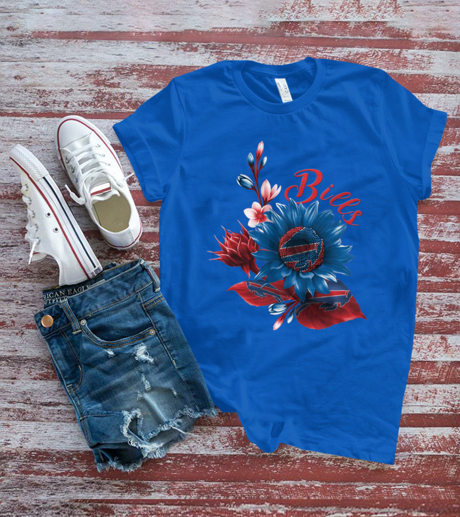 Buffalo Bills Floral Football T-Shirt
