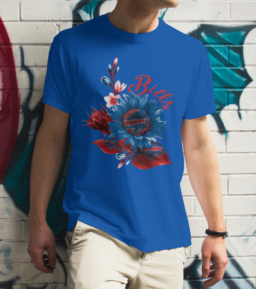Buffalo Bills Floral Football T-Shirt
