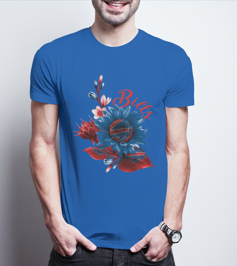 Buffalo Bills Floral Football T-Shirt