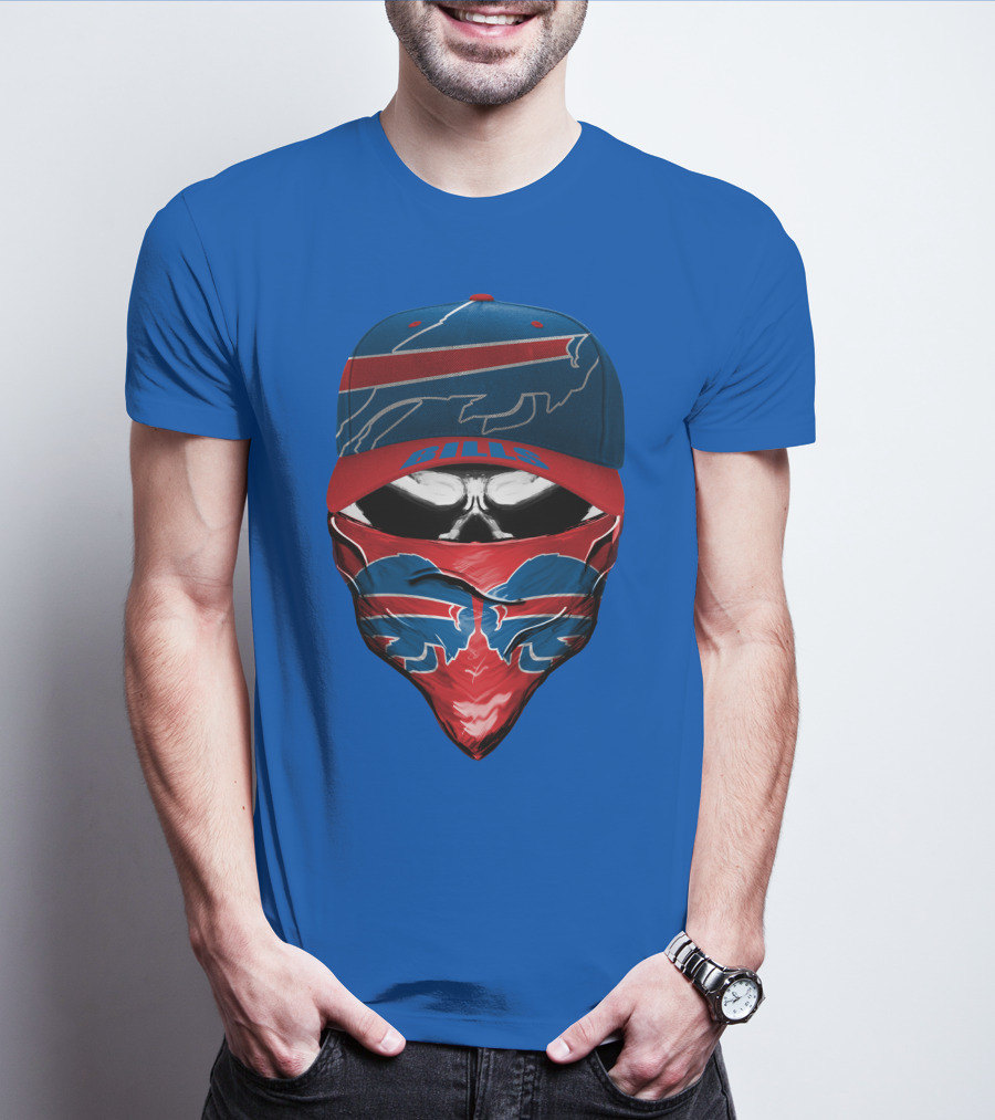 Buffalo Bills Nfl Logo Hat And Bandana Face T-Shirt