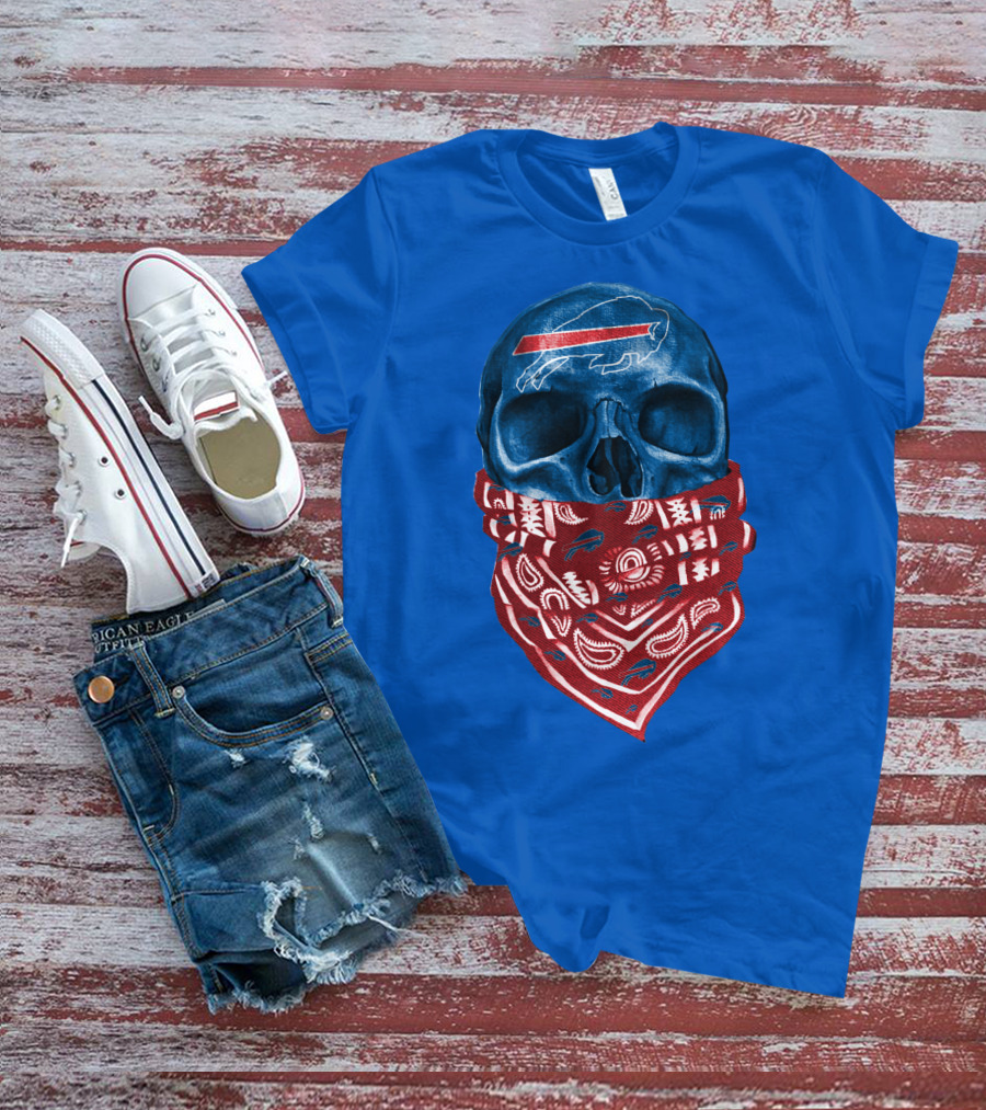 Buffalo Bills Skull With Bandana T-Shirt