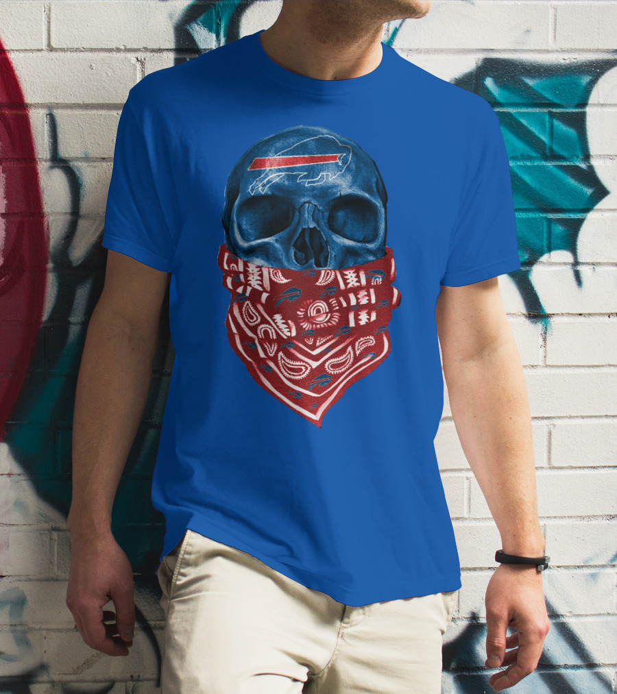 Buffalo Bills Skull With Bandana T-Shirt
