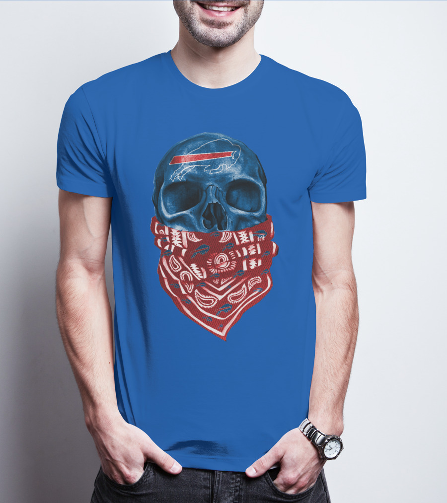 Buffalo Bills Skull With Bandana T-Shirt