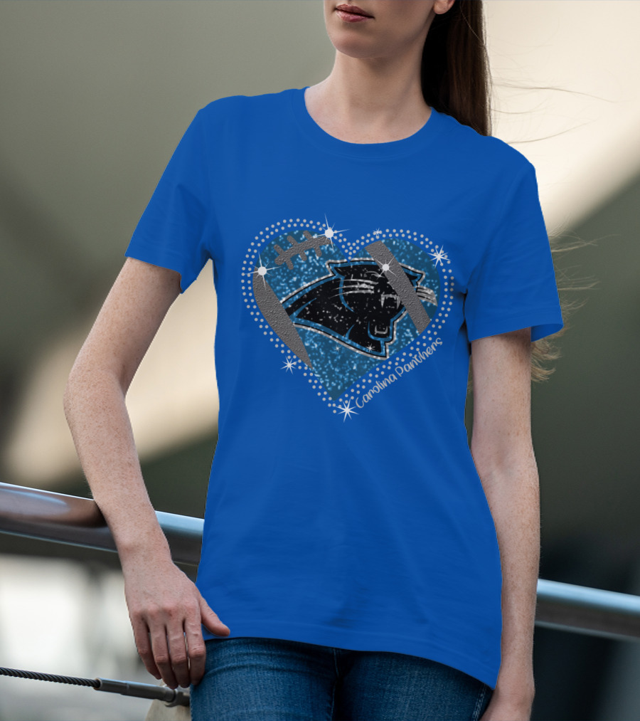 Carolina Panthers Heart Football T-Shirt