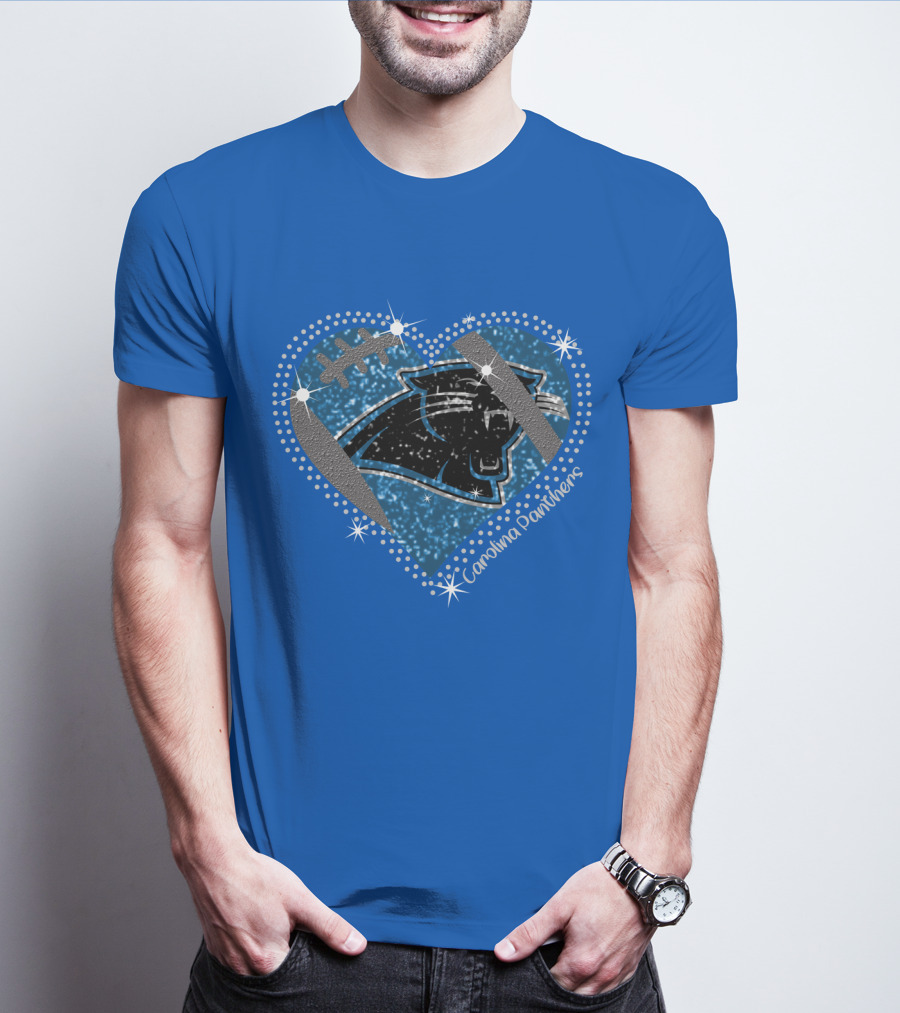 Carolina Panthers Heart Football T-Shirt