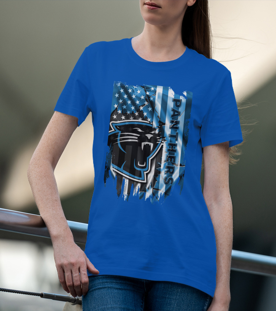 Panthers American Flag Stars And Stripes T-Shirt