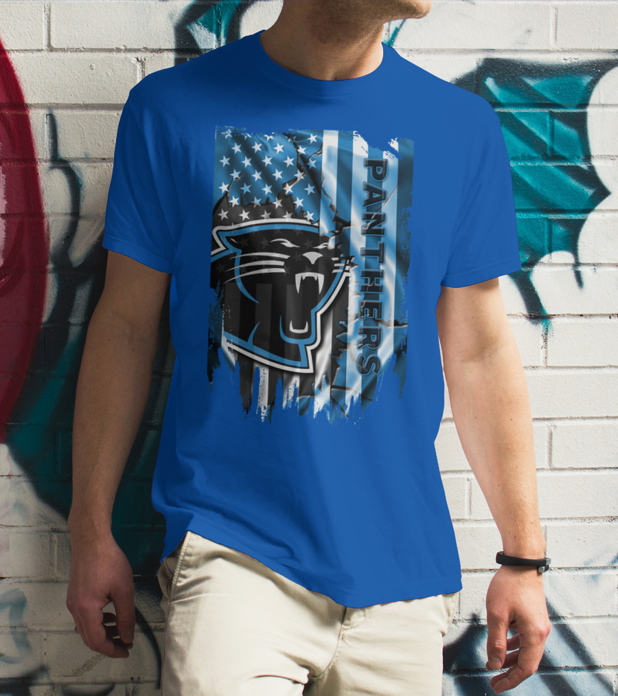 Panthers American Flag Stars And Stripes T-Shirt